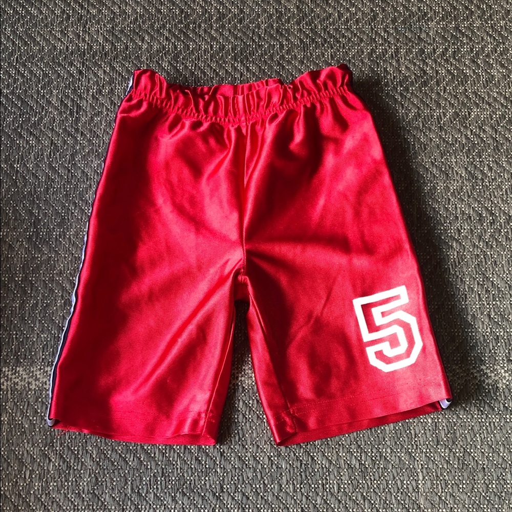 Joe Fresh Red Athletic Shorts with White Number 5